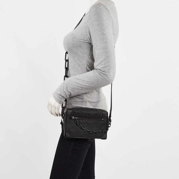 Louis Vuitton Black Monogram Embossed Taurillon Leather Soft Trunk Mini Bag - Picture 11 of 12
